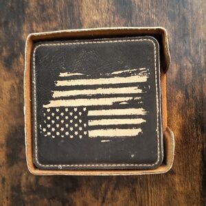 Nineline leather coaster
